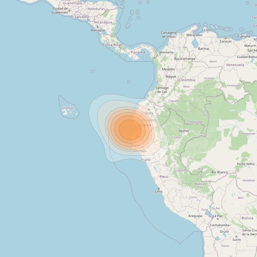 SES 17 at 67° W downlink Ka-band NS28 Spot beam coverage map