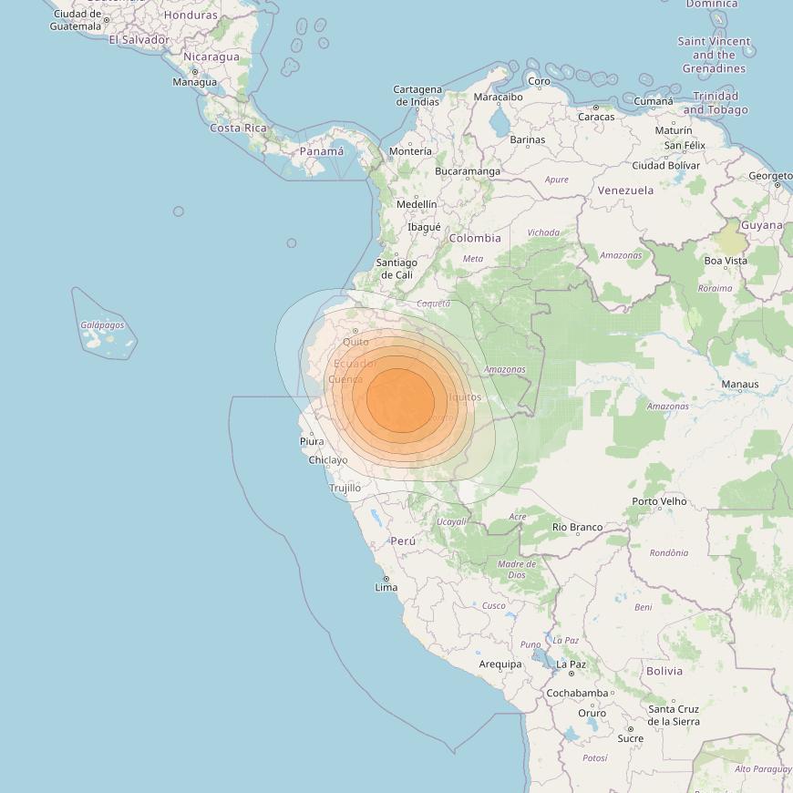 SES 17 at 67° W downlink Ka-band NS29 Spot beam coverage map