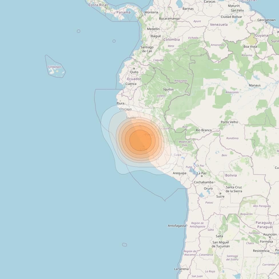 SES 17 at 67° W downlink Ka-band NS32 Spot beam coverage map