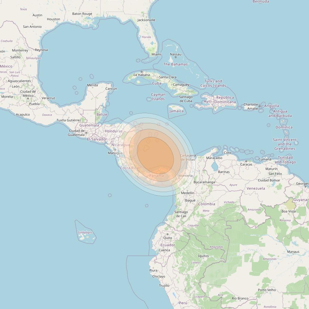 SES 17 at 67° W downlink Ka-band SA10 Spot beam coverage map