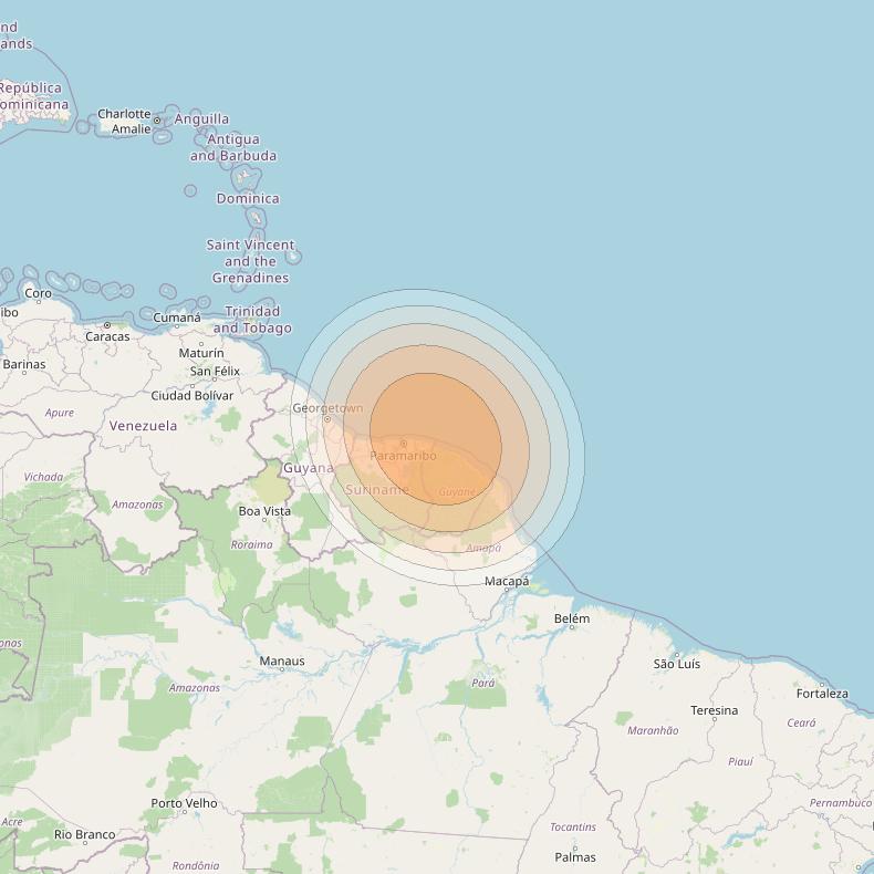 SES 17 at 67° W downlink Ka-band SA19 Spot beam coverage map