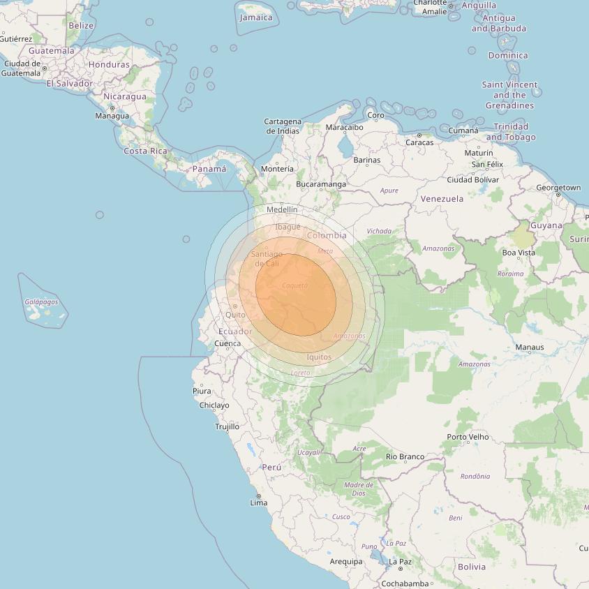 SES 17 at 67° W downlink Ka-band SA21 Spot beam coverage map