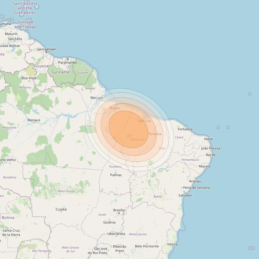 SES 17 at 67° W downlink Ka-band SA30 Spot beam coverage map