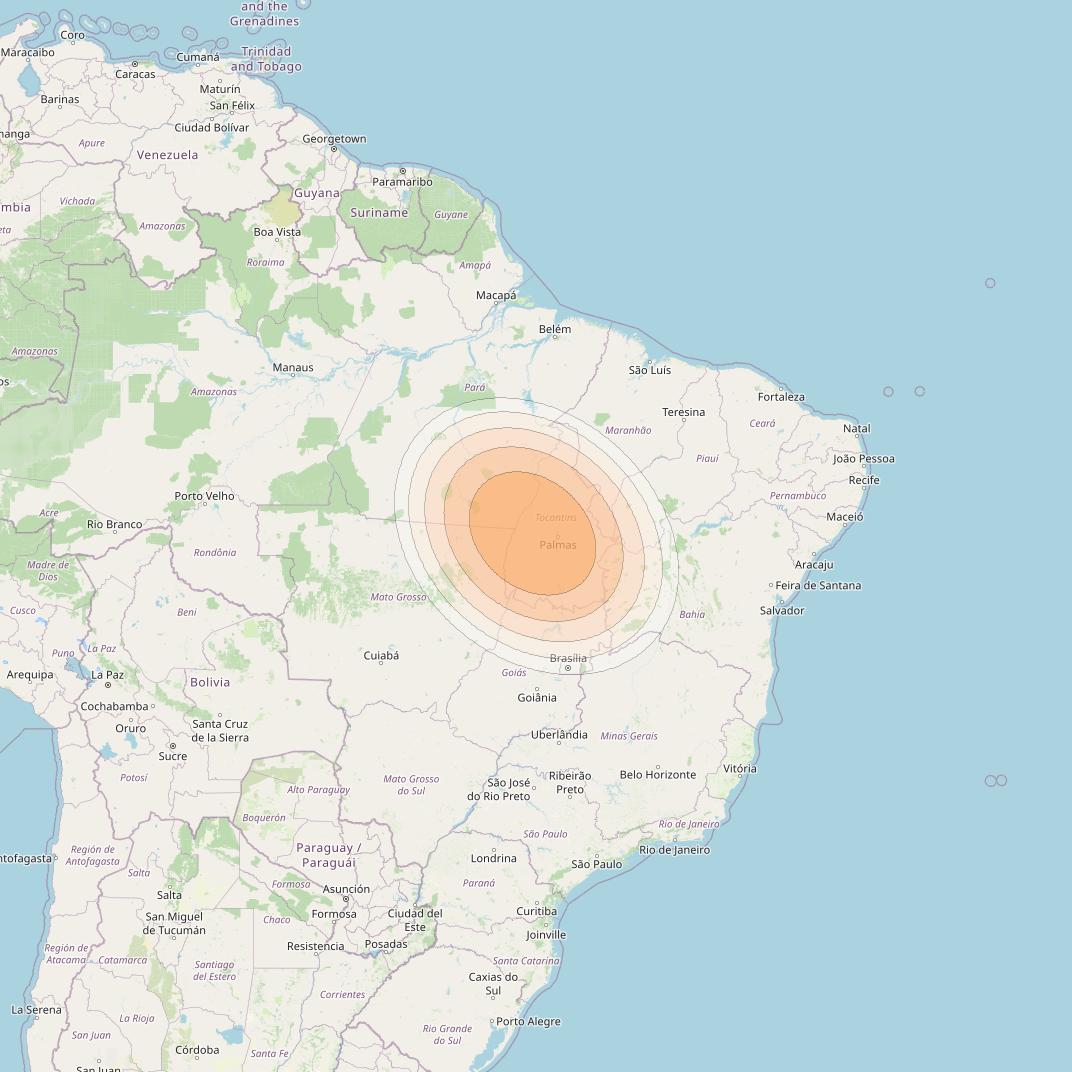 SES 17 at 67° W downlink Ka-band SA35 Spot beam coverage map