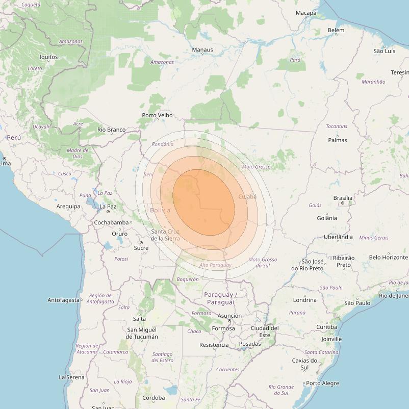 SES 17 at 67° W downlink Ka-band SA38 Spot beam coverage map