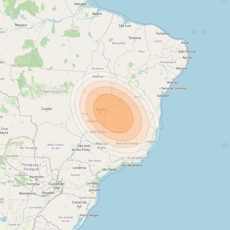 SES 17 at 67° W downlink Ka-band SA40 Spot beam coverage map