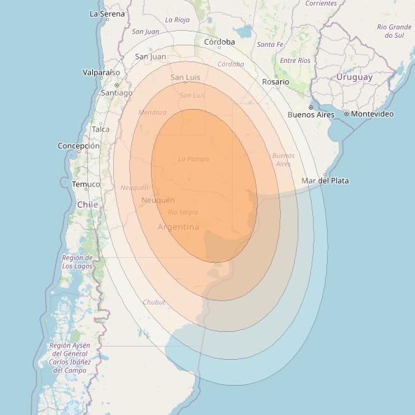 SES 17 at 67° W downlink Ka-band SA53 Spot beam coverage map