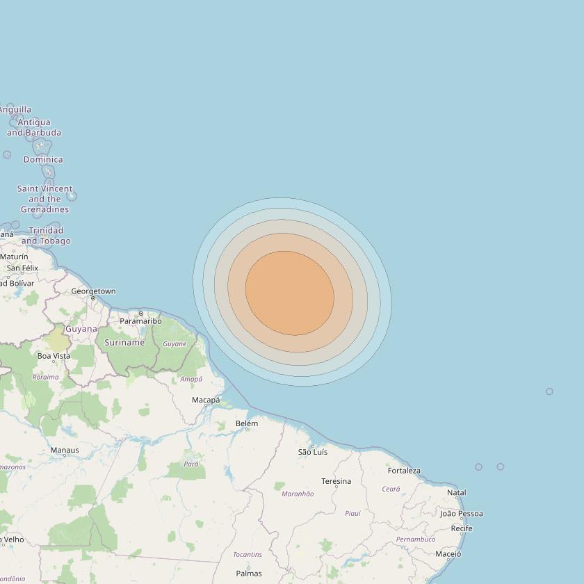 SES 17 at 67° W downlink Ka-band SA56 Spot beam coverage map