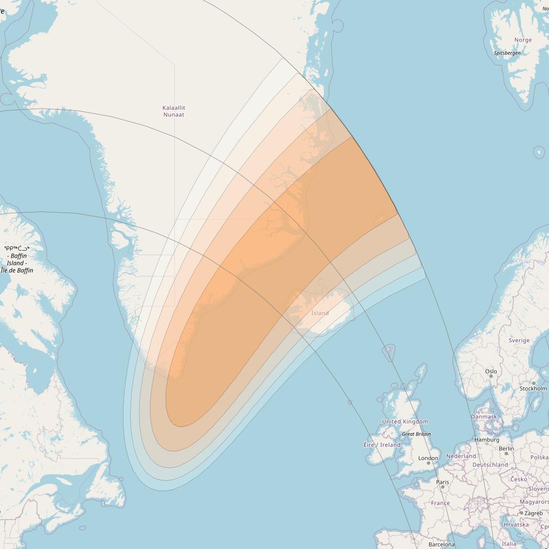 SES 17 at 67° W downlink Ka-band SA59 Spot beam coverage map