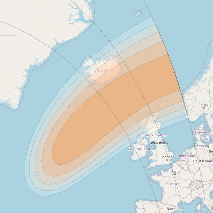 SES 17 at 67° W downlink Ka-band SA60 Spot beam coverage map