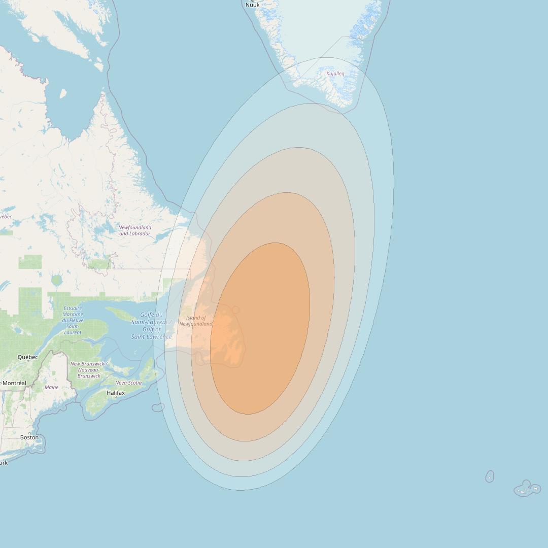 SES 17 at 67° W downlink Ka-band SA63 Spot beam coverage map