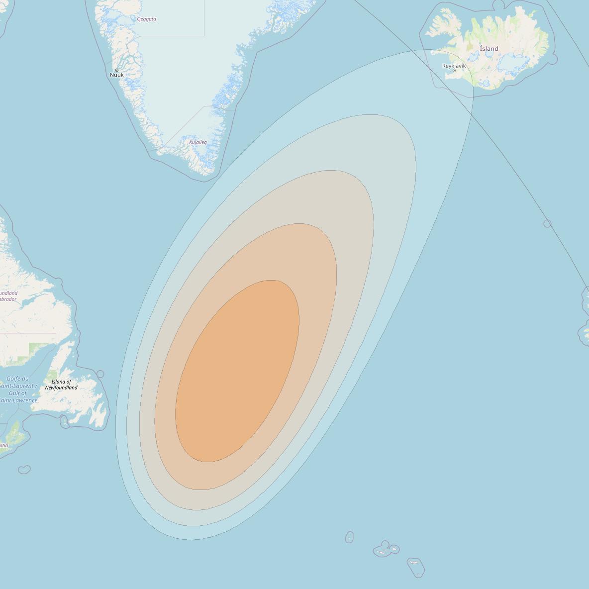 SES 17 at 67° W downlink Ka-band SA64 Spot beam coverage map