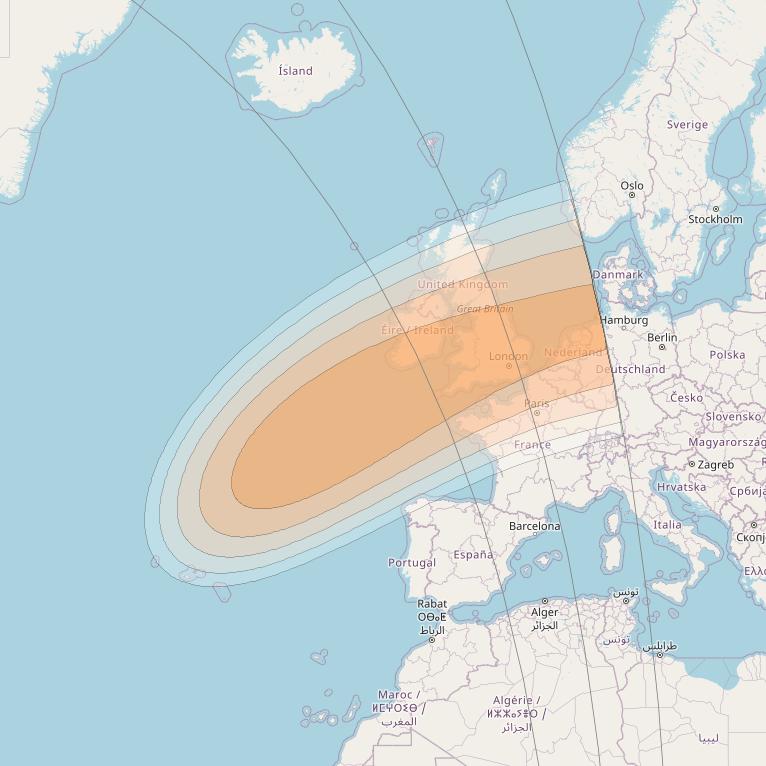 SES 17 at 67° W downlink Ka-band SA66 Spot beam coverage map