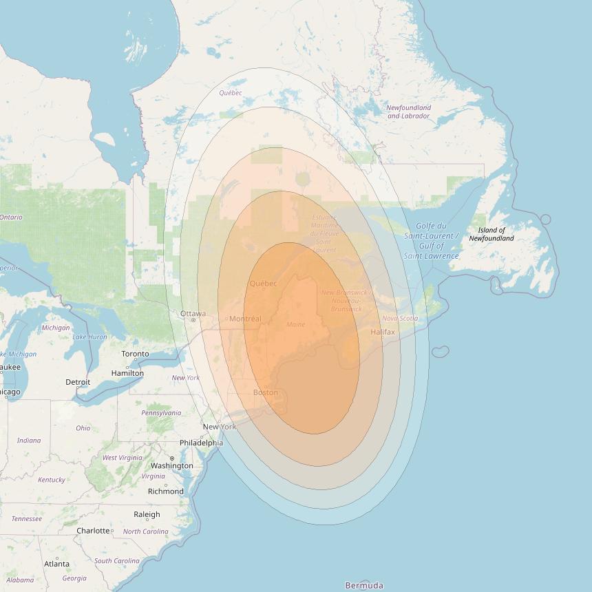 SES 17 at 67° W downlink Ka-band SA67 Spot beam coverage map