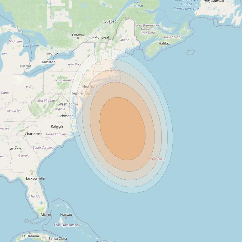 SES 17 at 67° W downlink Ka-band SA69 Spot beam coverage map