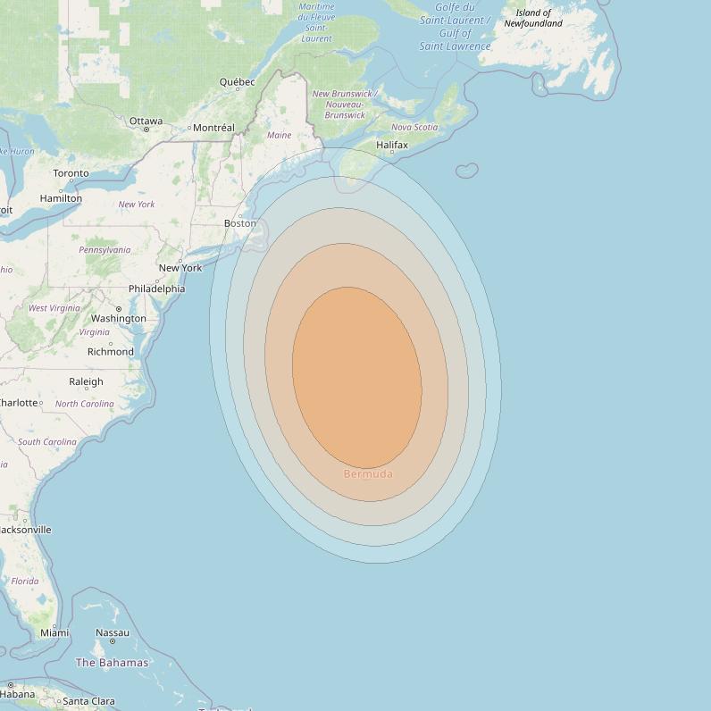 SES 17 at 67° W downlink Ka-band SA70 Spot beam coverage map