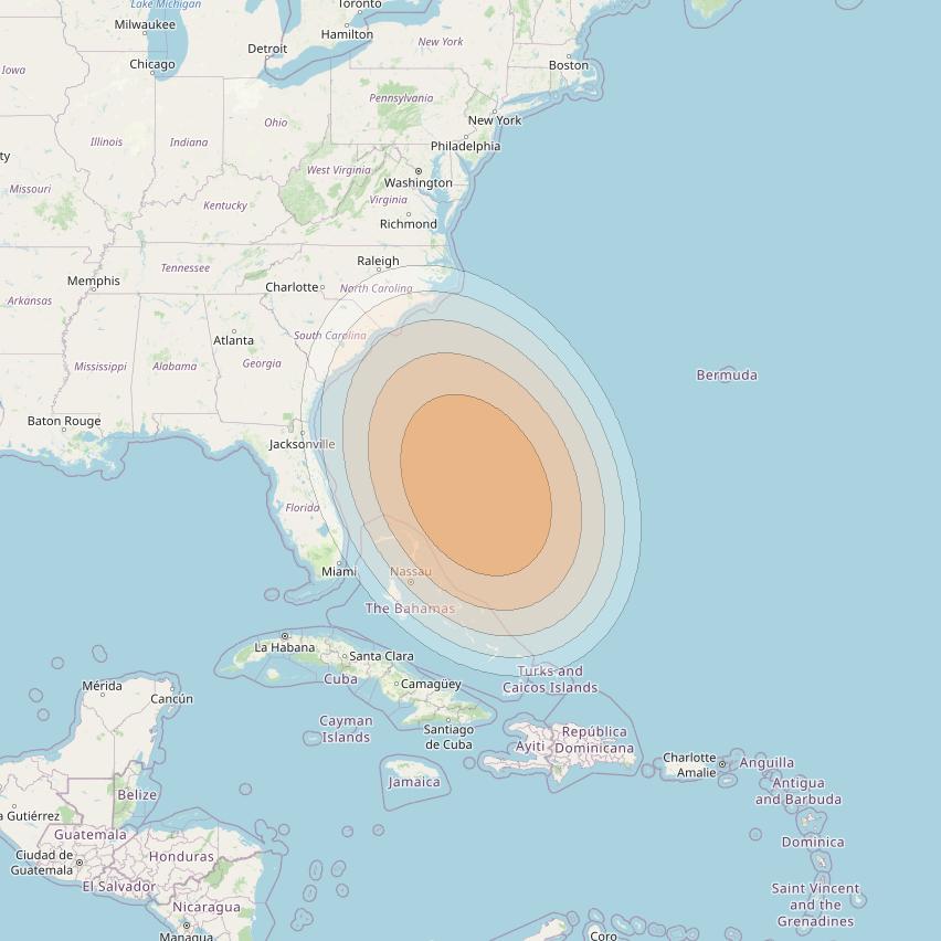 SES 17 at 67° W downlink Ka-band SA71 Spot beam coverage map