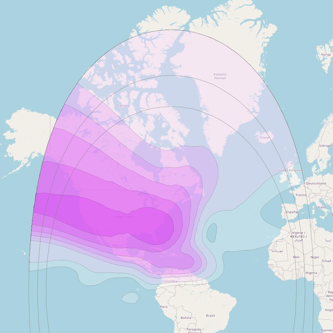 AMC 3 at 72° W downlink C-band CTH beam coverage map