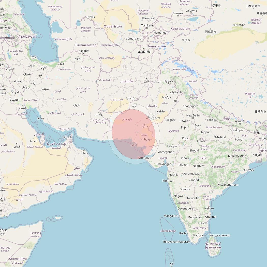 GSAT 11 at 74° E downlink Ku-band Spot02/18 User Spot beam coverage map