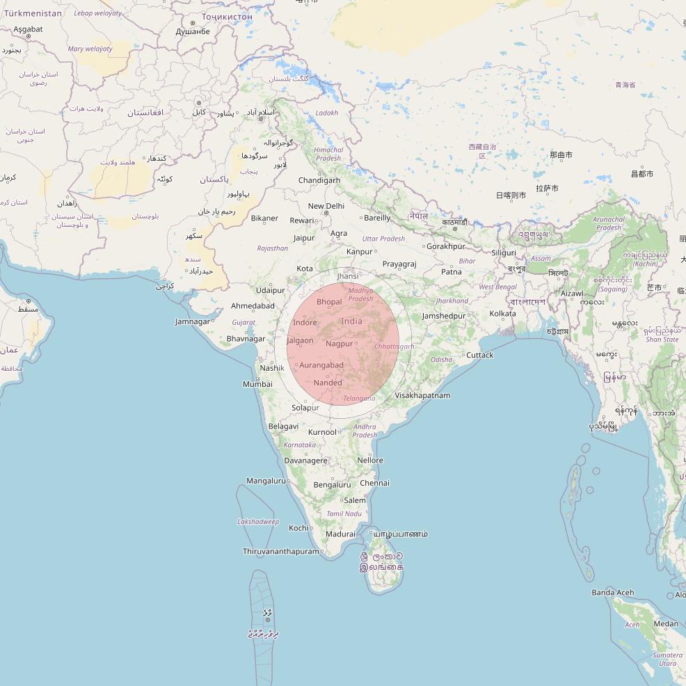 GSAT 11 at 74° E downlink Ku-band Spot03/19 User Spot beam coverage map