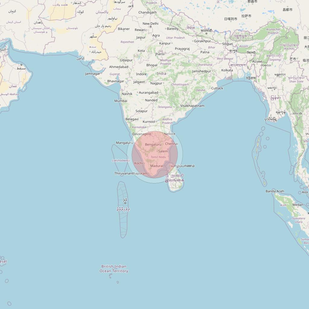 GSAT 11 at 74° E downlink Ku-band Spot04/20 User Spot beam coverage map