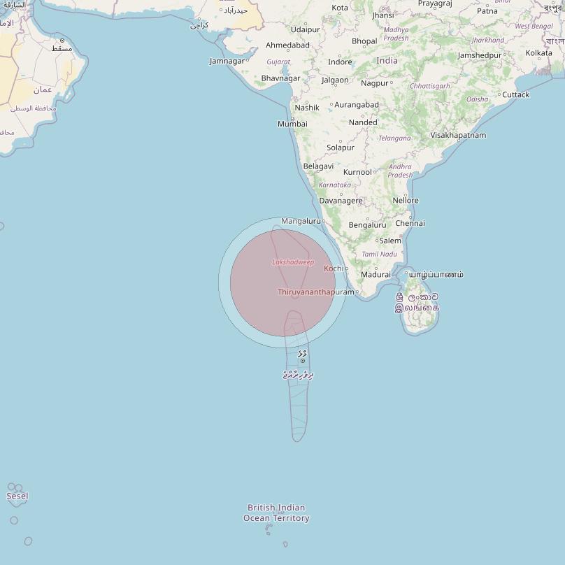 GSAT 11 at 74° E downlink Ku-band Spot07/23 User Spot beam coverage map