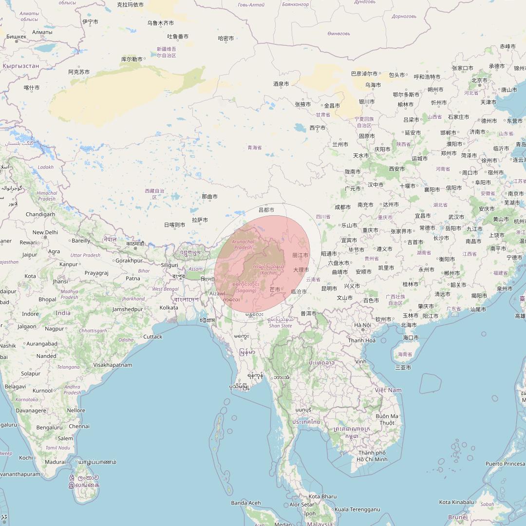 GSAT 11 at 74° E downlink Ku-band Spot10/26 User Spot beam coverage map