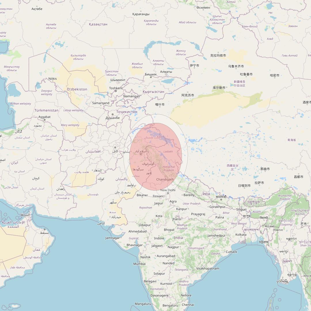 GSAT 11 at 74° E downlink Ku-band Spot15/31 User Spot beam coverage map