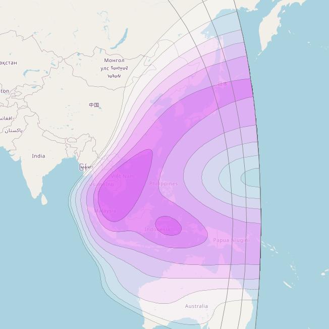 ABS-2 at 75° E downlink C-band East Hemi beam coverage map