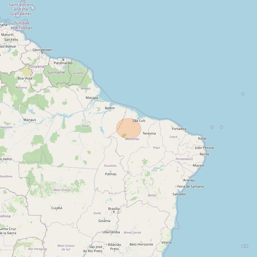 SGDC 1 at 75° W downlink Ka-band Spot05 User beam coverage map