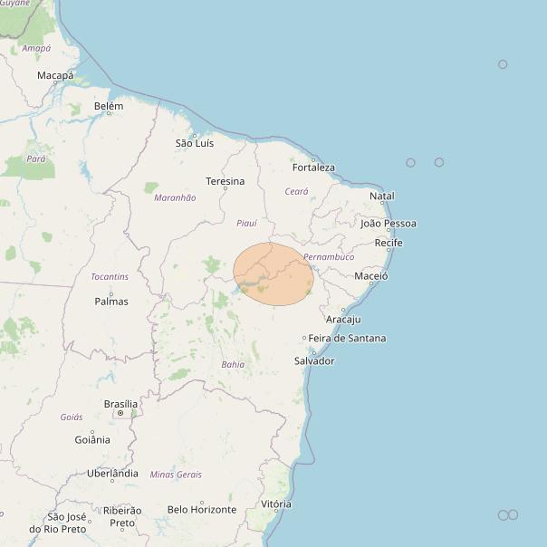 SGDC 1 at 75° W downlink Ka-band Spot10 User beam coverage map