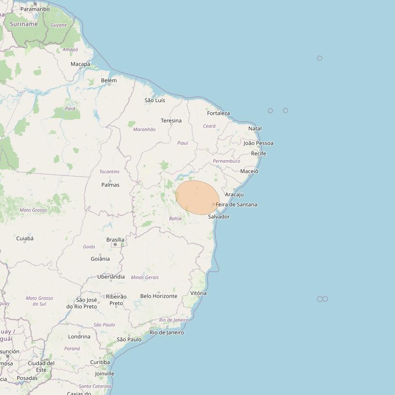 SGDC 1 at 75° W downlink Ka-band Spot14 User beam coverage map