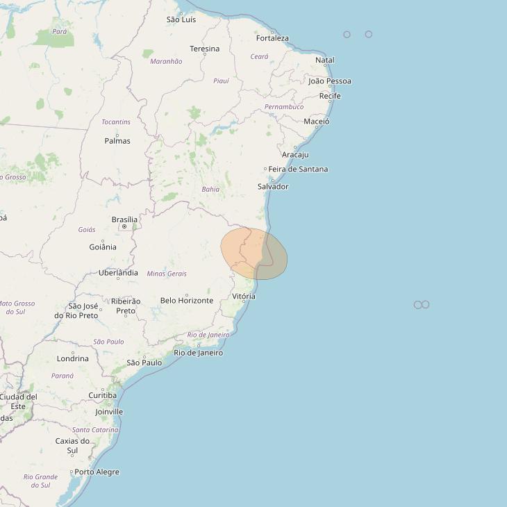 SGDC 1 at 75° W downlink Ka-band Spot22 User beam coverage map