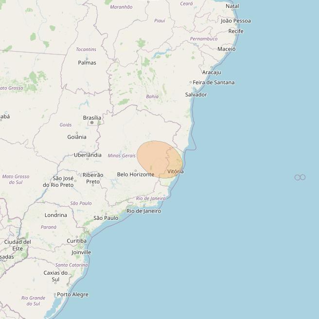 SGDC 1 at 75° W downlink Ka-band Spot26 User beam coverage map