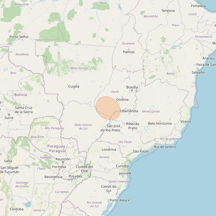 SGDC 1 at 75° W downlink Ka-band Spot29 User beam coverage map