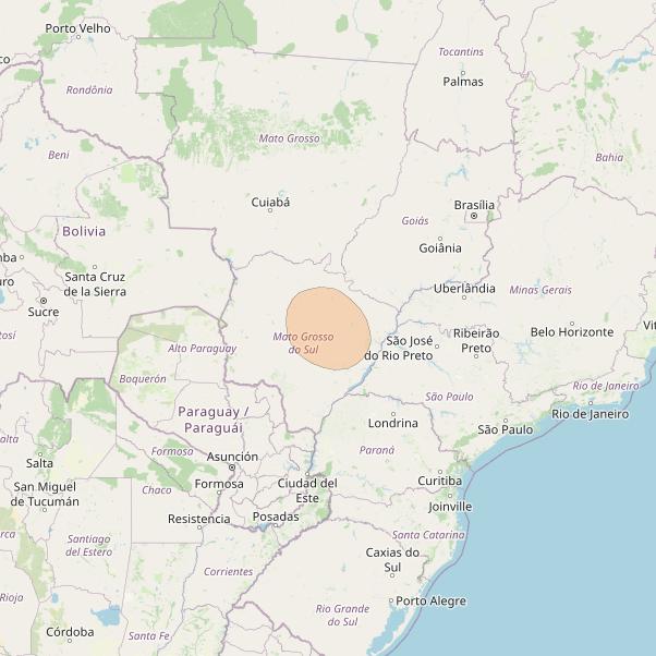 SGDC 1 at 75° W downlink Ka-band Spot33 User beam coverage map