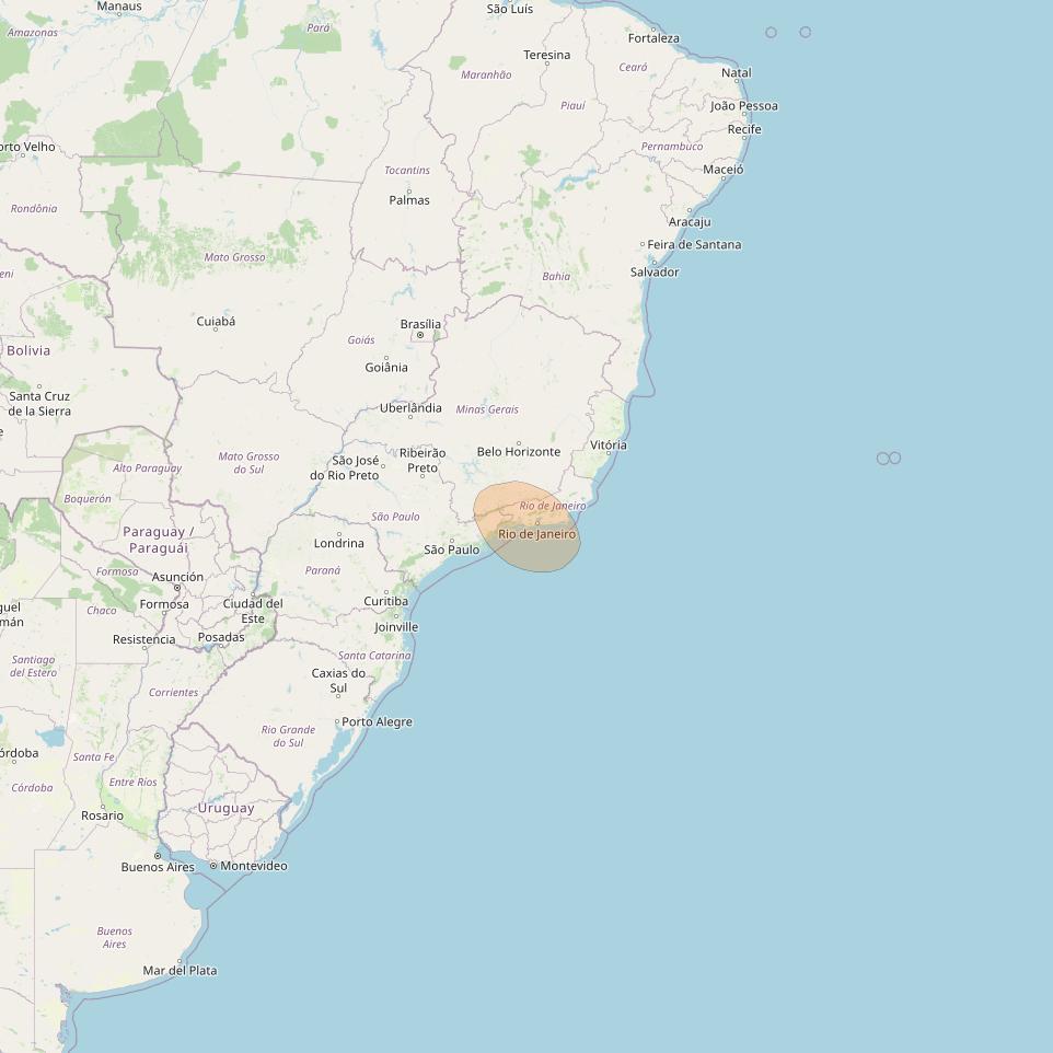 SGDC 1 at 75° W downlink Ka-band Spot36 User beam coverage map