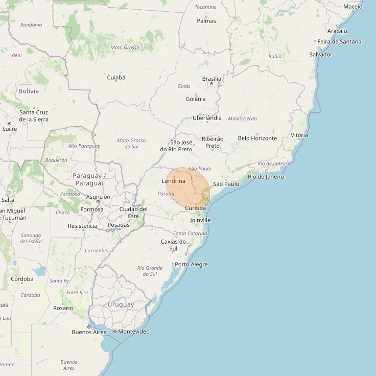 SGDC 1 at 75° W downlink Ka-band Spot40 User beam coverage map