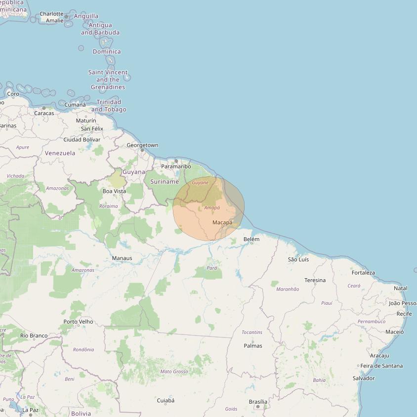 SGDC 1 at 75° W downlink Ka-band Spot49 User beam coverage map