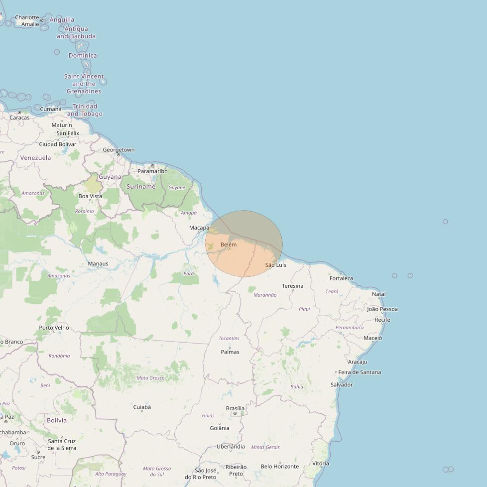 SGDC 1 at 75° W downlink Ka-band Spot50 User beam coverage map