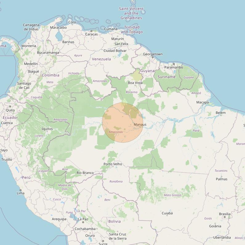 SGDC 1 at 75° W downlink Ka-band Spot56 User beam coverage map