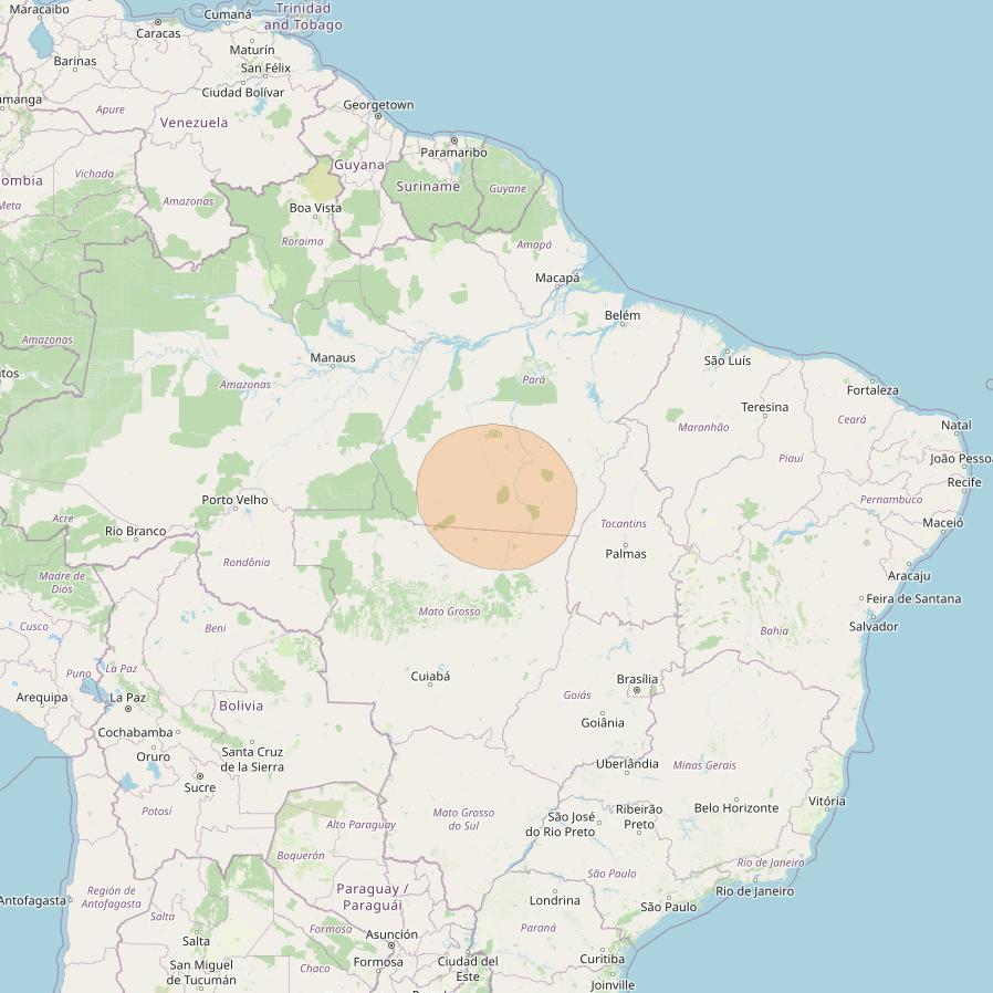 SGDC 1 at 75° W downlink Ka-band Spot58 User beam coverage map