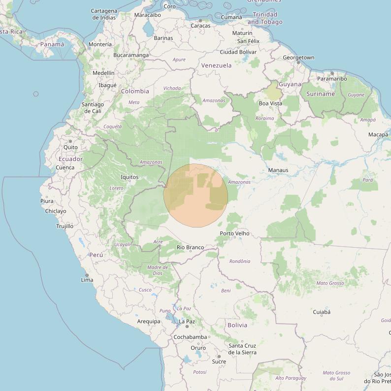 SGDC 1 at 75° W downlink Ka-band Spot60 User beam coverage map