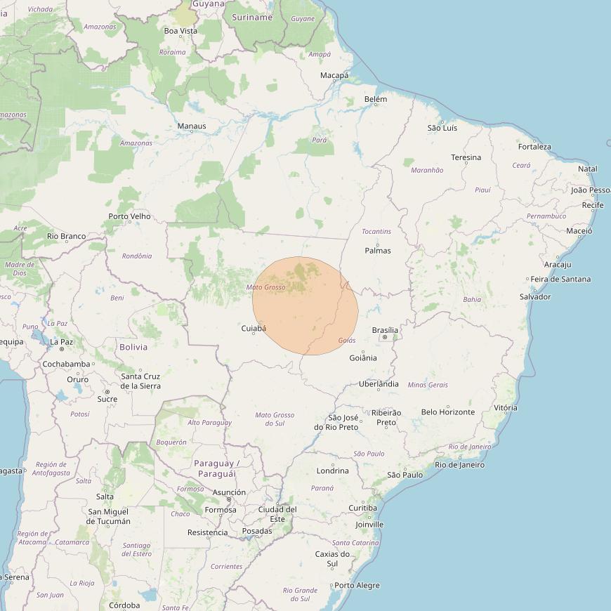 SGDC 1 at 75° W downlink Ka-band Spot63 User beam coverage map