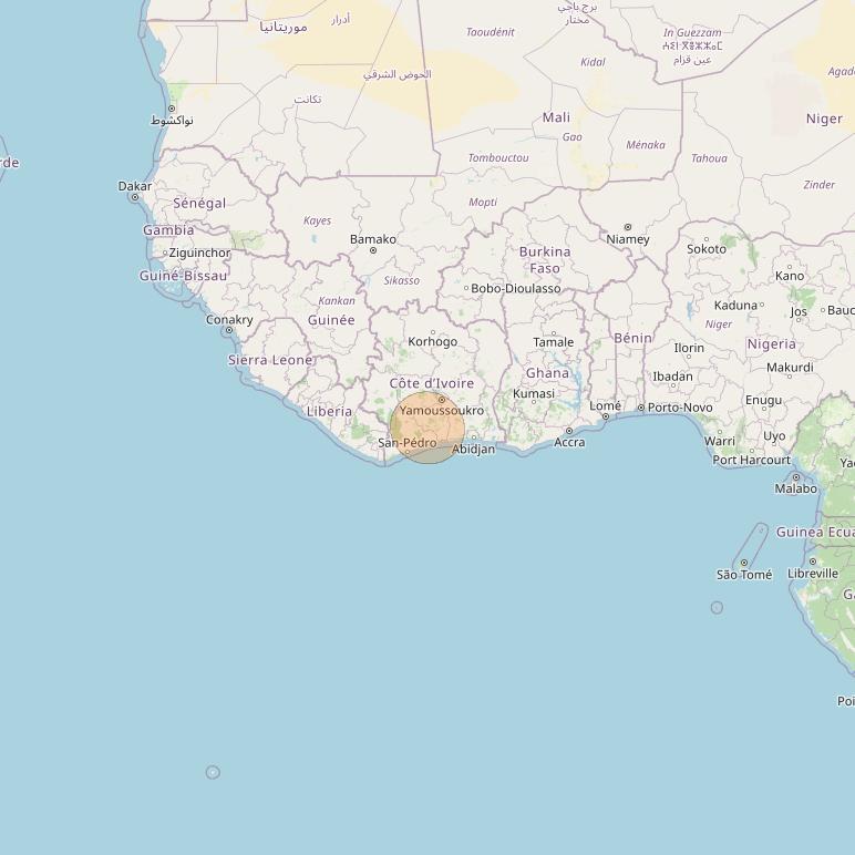 Eutelsat Konnect at 7° E downlink Ka-band AF04 User Spot beam coverage map