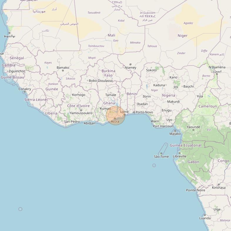 Eutelsat Konnect at 7° E downlink Ka-band AF06 User Spot beam coverage map