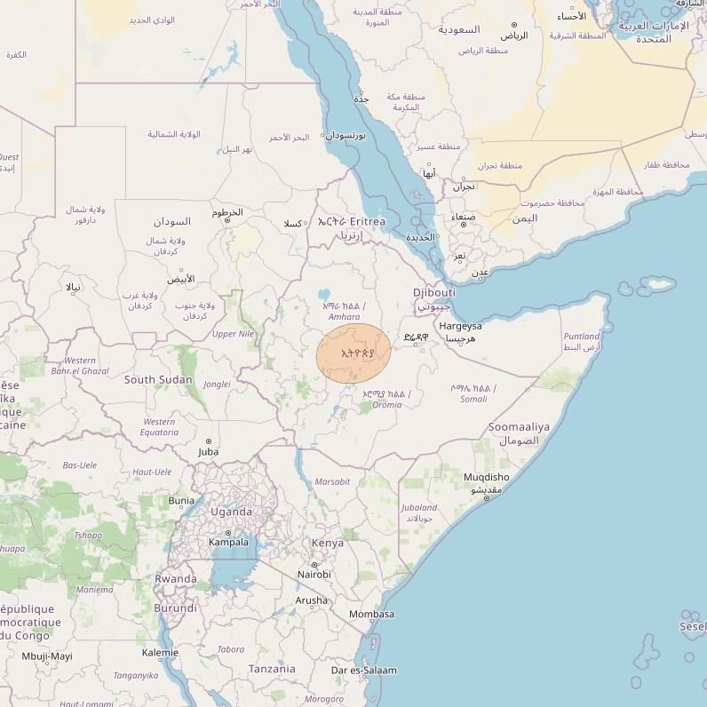 Eutelsat Konnect at 7° E downlink Ka-band AF21 User Spot beam coverage map