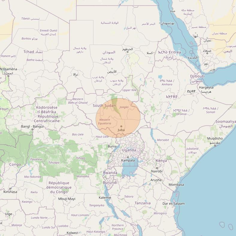 Eutelsat Konnect at 7° E downlink Ka-band AF28 User Spot beam coverage map