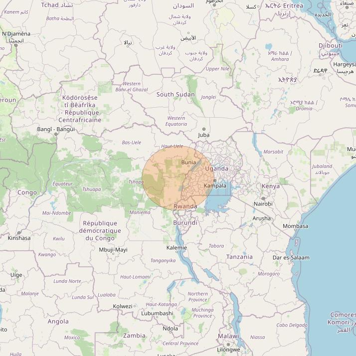 Eutelsat Konnect at 7° E downlink Ka-band AF33 User Spot beam coverage map