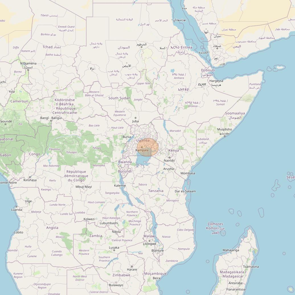 Eutelsat Konnect at 7° E downlink Ka-band AF34 User Spot beam coverage map